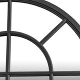 Wall Mirror Arched Window Design In Washed Wooden Frame - Glasgow