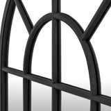 Wall Mirror Arched Window Design In Washed Wooden Frame - Glasgow