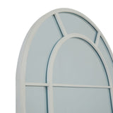 Wall Mirror Large Arched Shaped Window In White Wooden Frame - Norwich