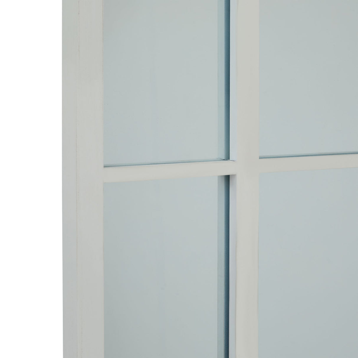 Wall Mirror Large Arched Shaped Window In White Wooden Frame - Norwich
