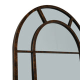 Wall Mirror Large Arched Shaped Window In White Wooden Frame - Norwich