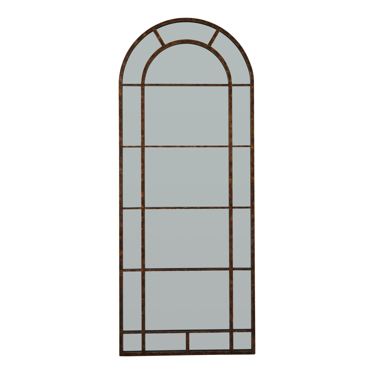 Wall Mirror Large Arched Shaped Window In White Wooden Frame - Norwich