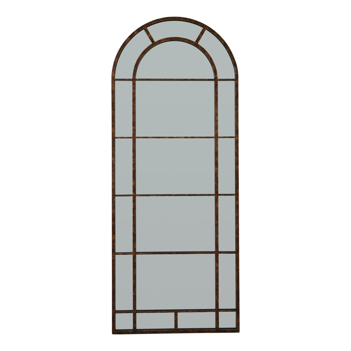Wall Mirror Large Arched Shaped Window In White Wooden Frame - Norwich