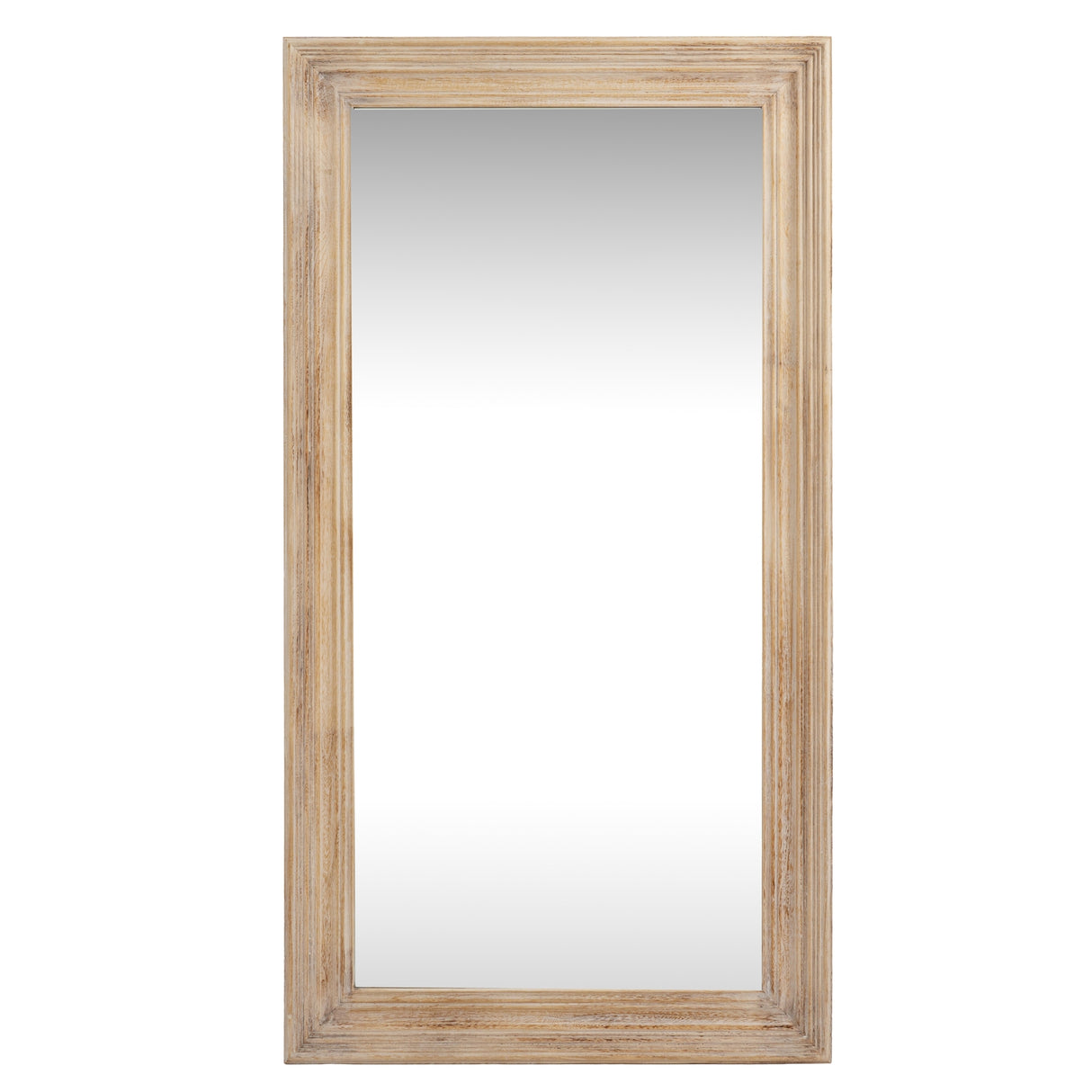 Wall Mirror Narrow In Washed Wooden Frame - Bradford