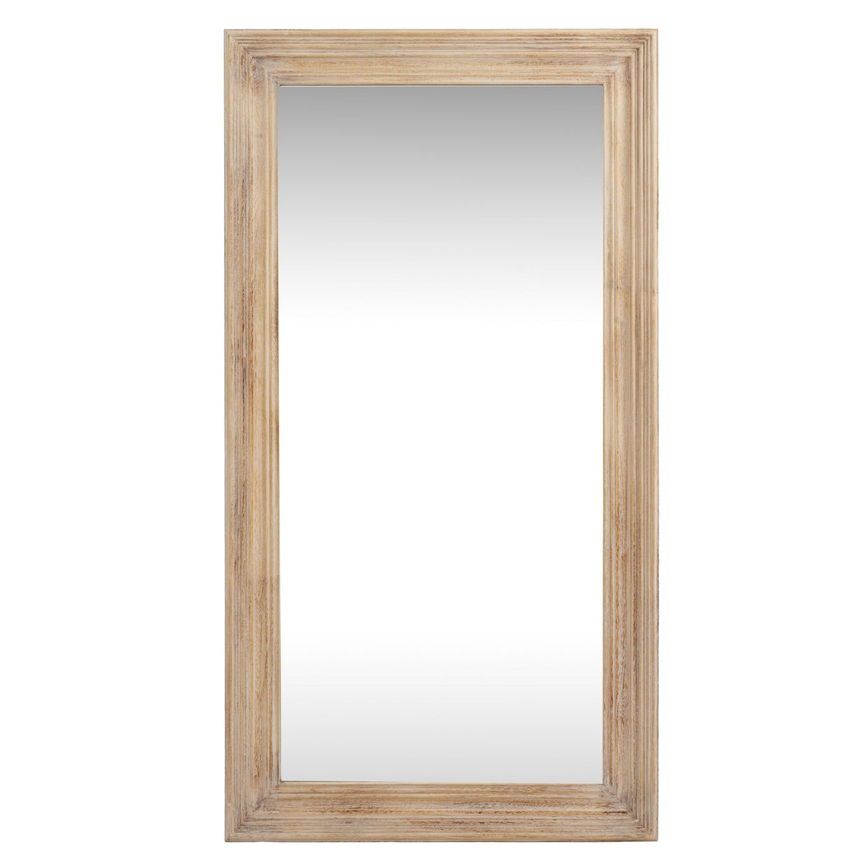 Wall Mirror Narrow In Washed Wooden Frame - Bradford