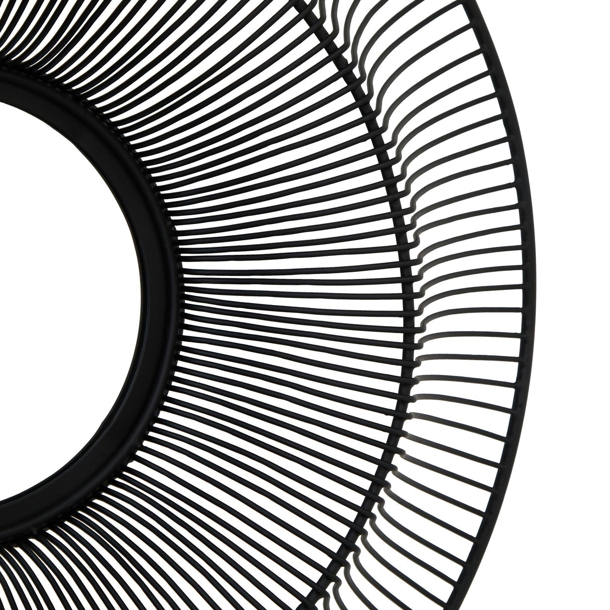 Wall Mirror Round In Black Wire Metal Frame - Bradford