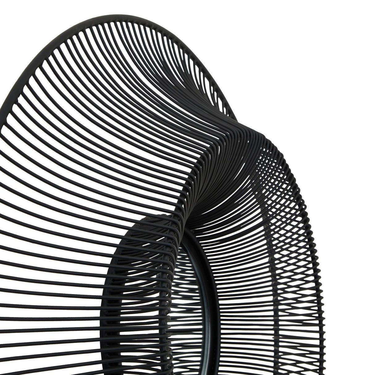 Wall Mirror Round In Black Wire Metal Frame - Bradford