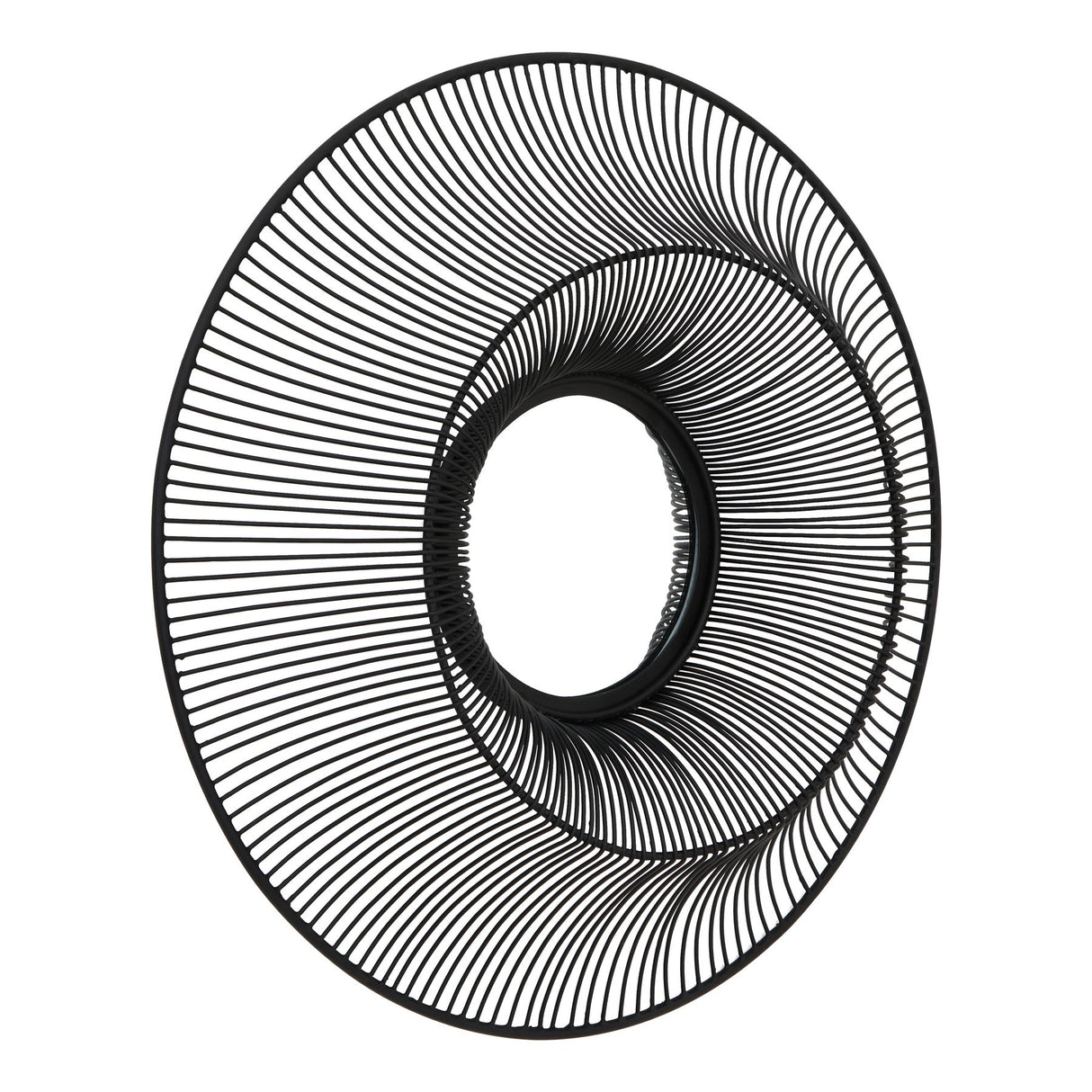 Wall Mirror Round In Black Wire Metal Frame - Bradford