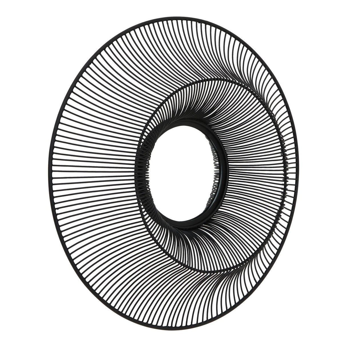Wall Mirror Round In Black Wire Metal Frame - Bradford