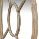 Wall Mirror Round Window Design In Washed Wooden Frame - Belfast