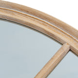 Wall Mirror Round Window Design In Washed Wooden Frame - Belfast
