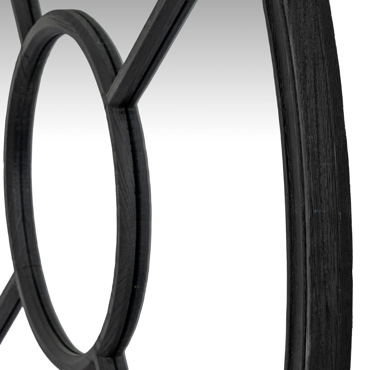 Wall Mirror Round Window Design In Washed Wooden Frame - Belfast