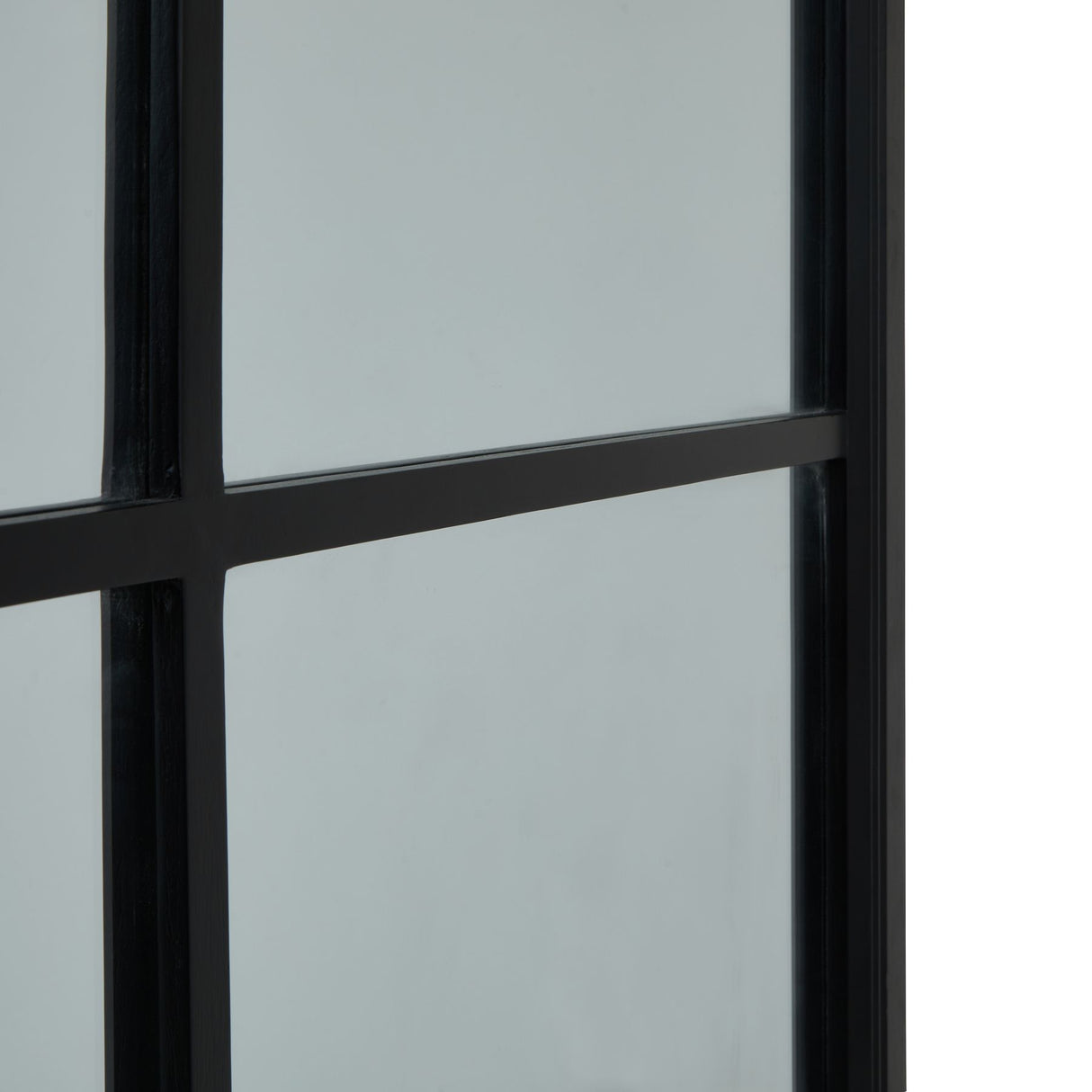 Wall Mirror Window Design In Black Wooden Frame - Salford