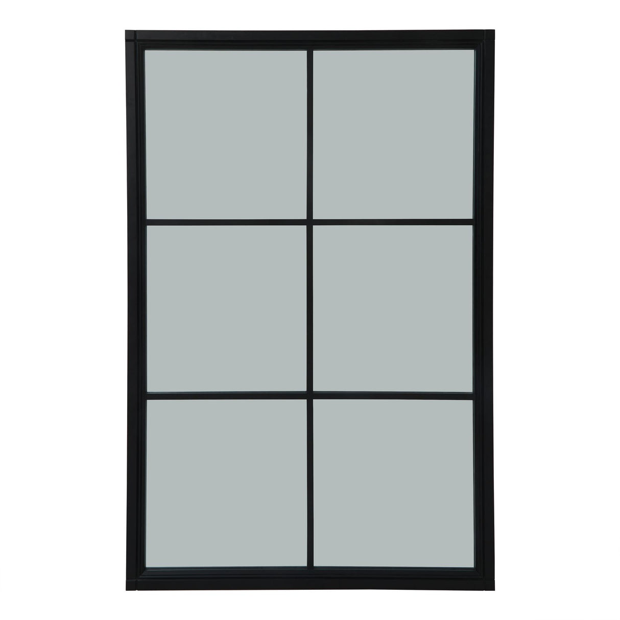 Wall Mirror Window Design In Black Wooden Frame - Salford