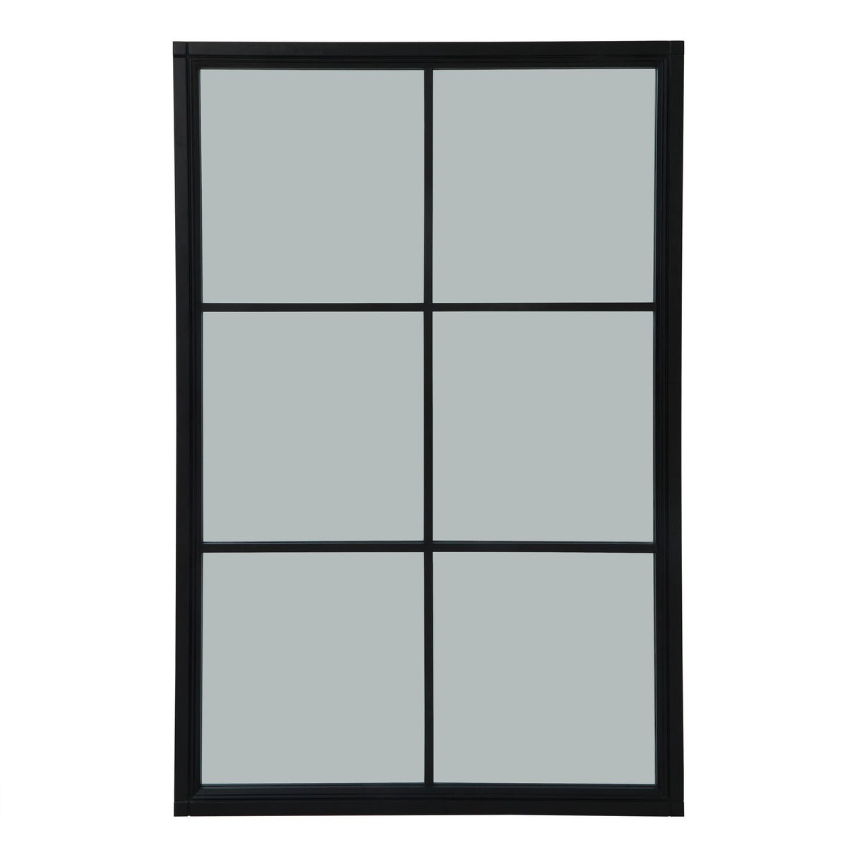 Wall Mirror Window Design In Black Wooden Frame - Salford