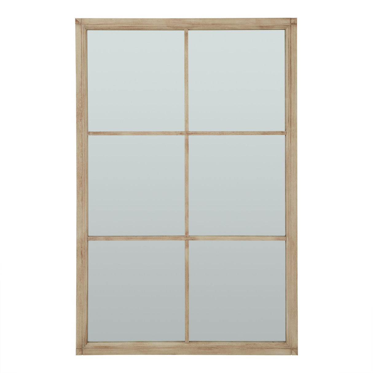Wall Mirror Window Design In Black Wooden Frame - Salford