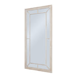Wall Mirror Window Design Large In Washed Wooden Frame - Bradford