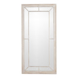 Wall Mirror Window Design Large In Washed Wooden Frame - Bradford