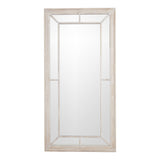 Wall Mirror Window Design Large In Washed Wooden Frame - Bradford