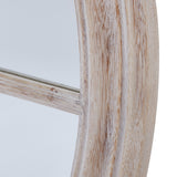 Wall Mirror Window Design Round In Washed Wooden Frame - Bradford