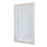 Wall Mirror Window Design Small In Washed Wooden Frame - Bradford