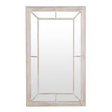 Wall Mirror Window Design Small In Washed Wooden Frame - Bradford