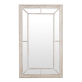 Wall Mirror Window Design Small In Washed Wooden Frame - Bradford