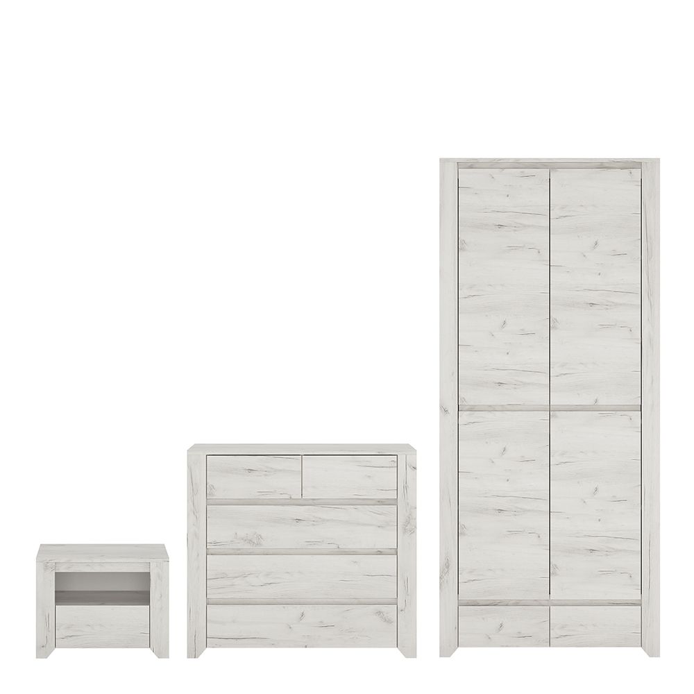 Wooden 3 Piece Bedroom Furniture Set - Angel
