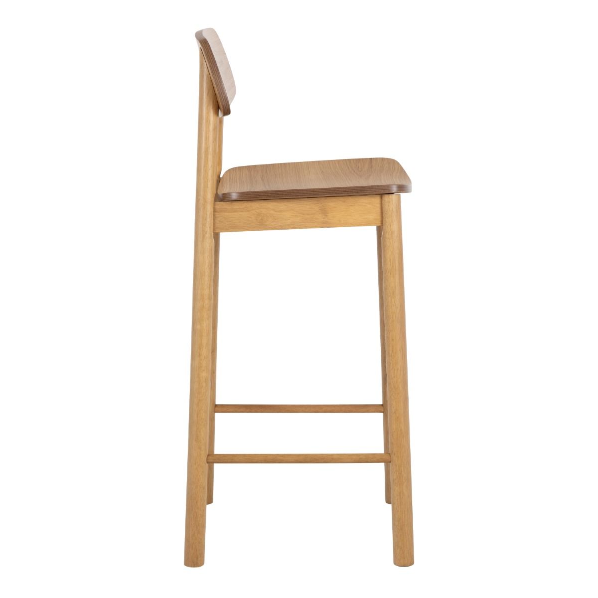 Wooden Bar Stools With Back In Set Of 2 - Barlow