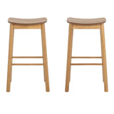 Wooden Bar Stools Without Back In Set Of 2 - Barlow