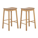 Wooden Bar Stools Without Back In Set Of 2 - Barlow