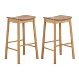 Wooden Bar Stools Without Back In Set Of 2 - Barlow