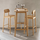 Wooden Bar Table And 2 Bar Stools With Back - Barlow