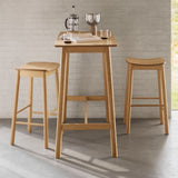 Wooden Bar Table And 2 Bar Stools Without Back - Barlow