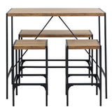 Wooden Bar Table And 2 Stools - Bahamas