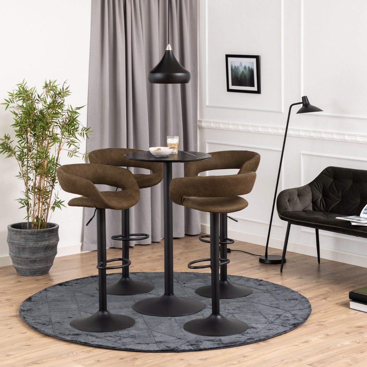 Wooden Bar Table Tall And Round - Ibiza