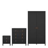 Wooden 3 Piece Bedroom Furniture Set With 2 Doors Wardrobe - Barcelona