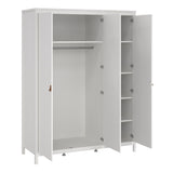 Wooden 3 Piece Bedroom Furniture Set With 3 Doors Wardrobe - Barcelona