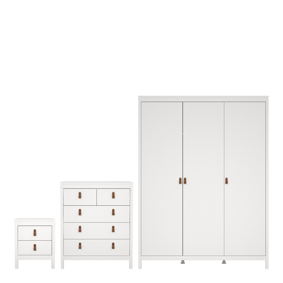 Wooden 3 Piece Bedroom Furniture Set With 3 Doors Wardrobe - Barcelona