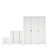Wooden 3 Piece Bedroom Furniture Set With 3 Doors Wardrobe - Barcelona