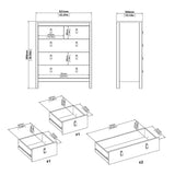 Wooden 3 Piece Bedroom Furniture Set With 3 Doors Wardrobe - Barcelona