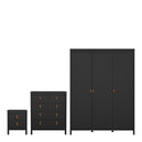 Wooden 3 Piece Bedroom Furniture Set With 3 Doors Wardrobe - Barcelona
