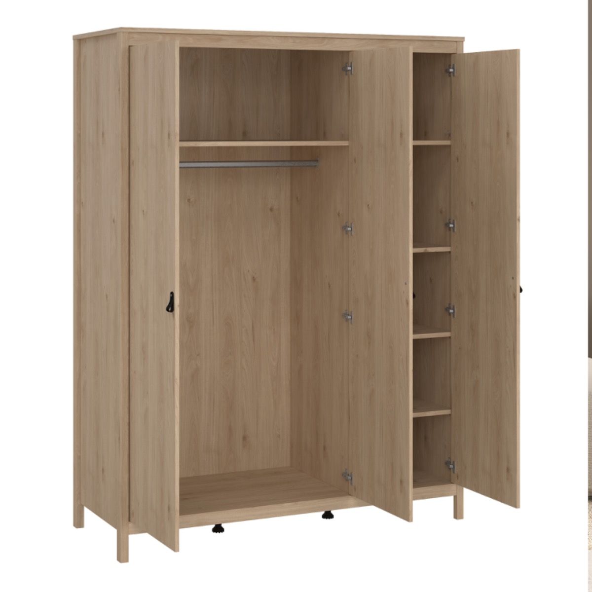 Wooden 3 Piece Bedroom Furniture Set With 3 Doors Wardrobe - Barcelona
