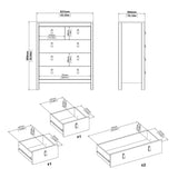 Wooden 3 Piece Bedroom Furniture Set With 3 Doors Wardrobe - Barcelona