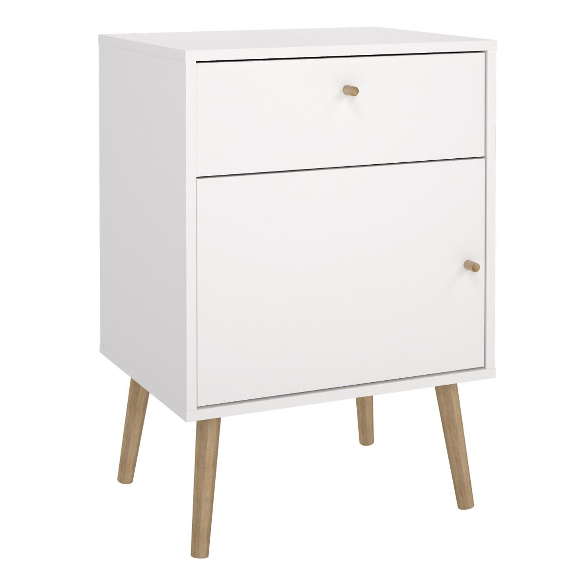 Wooden Bedside Cabinet With 1 Door And 1 Drawer - Cumbria