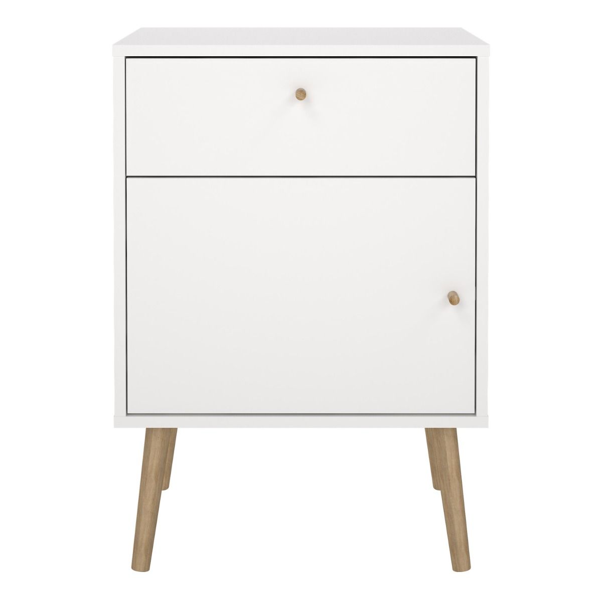 Wooden Bedside Cabinet With 1 Door And 1 Drawer - Cumbria