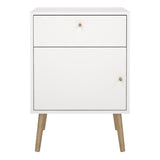 Wooden Bedside Cabinet With 1 Door And 1 Drawer - Cumbria