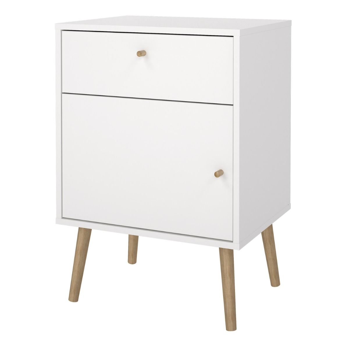 Wooden Bedside Cabinet With 1 Door And 1 Drawer - Cumbria