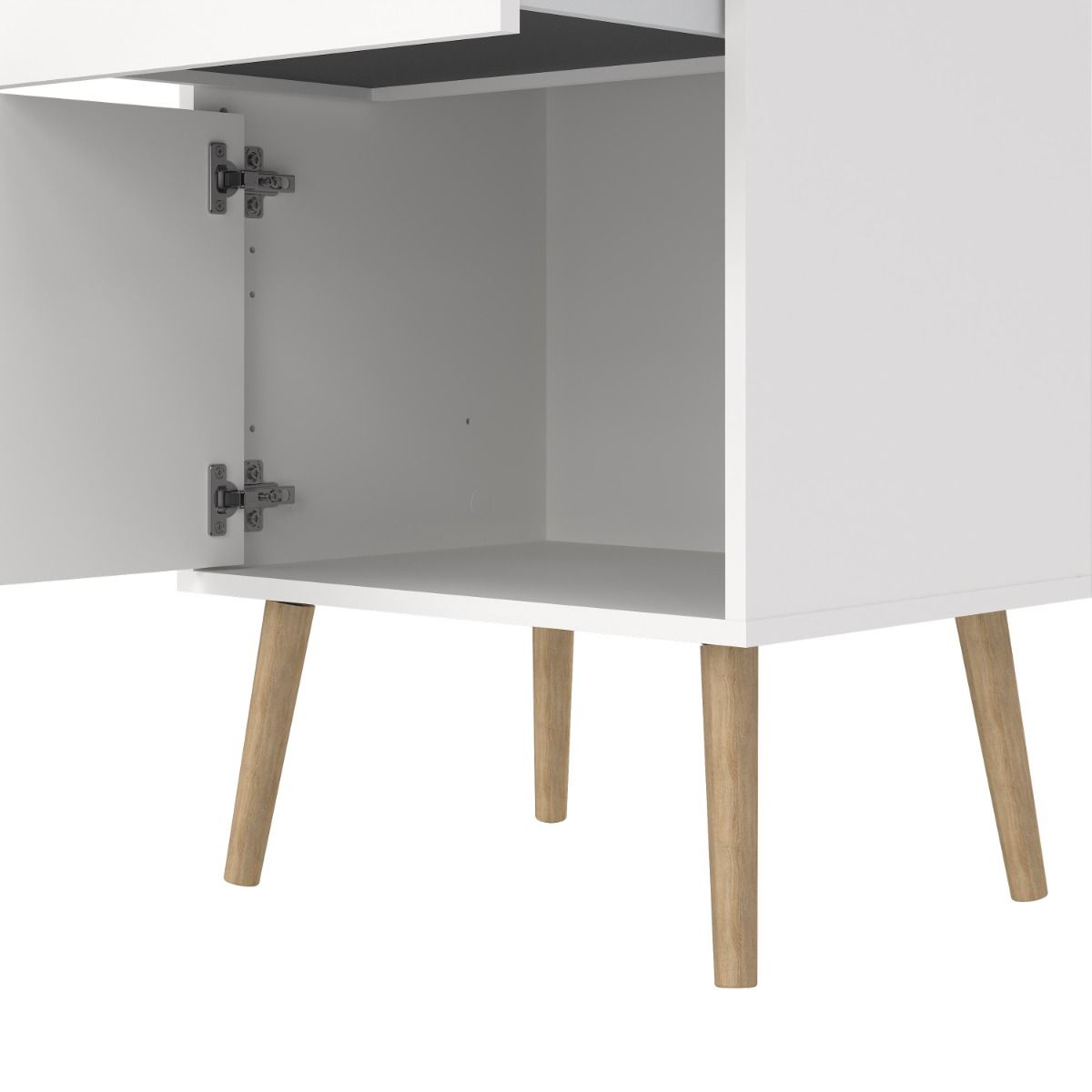 Wooden Bedside Cabinet With 1 Door And 1 Drawer - Cumbria
