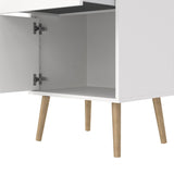 Wooden Bedside Cabinet With 1 Door And 1 Drawer - Cumbria